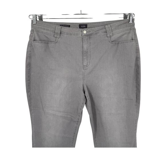 NYDJ Womens Plus Relaxed Ankle Straight Leg Jeans gray size 20W - Picture 2 of 7